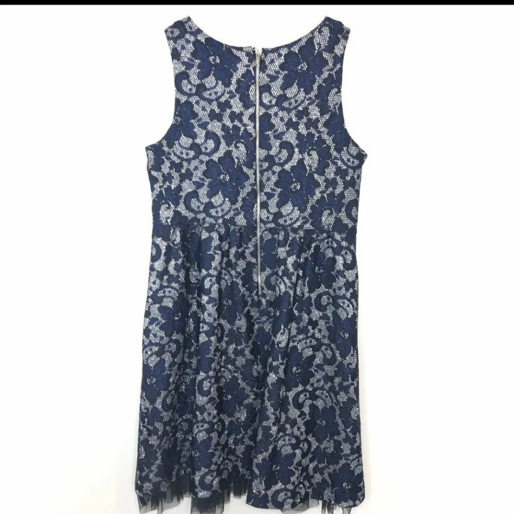Justice Navy & Metallic Dress 10 c